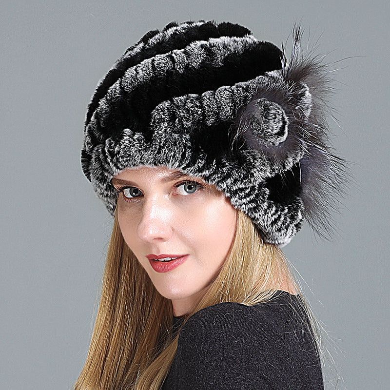 European And American Women's Fur Knitted Hats