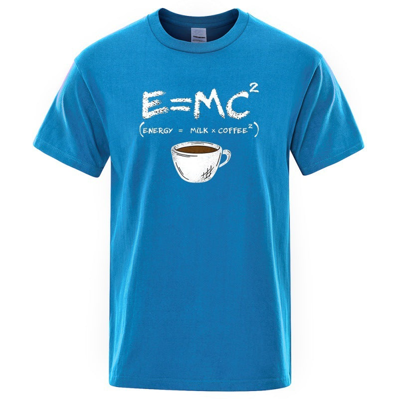 EnergyMilk Coffee Printing Men Tshirt Casual Breathable Tsh