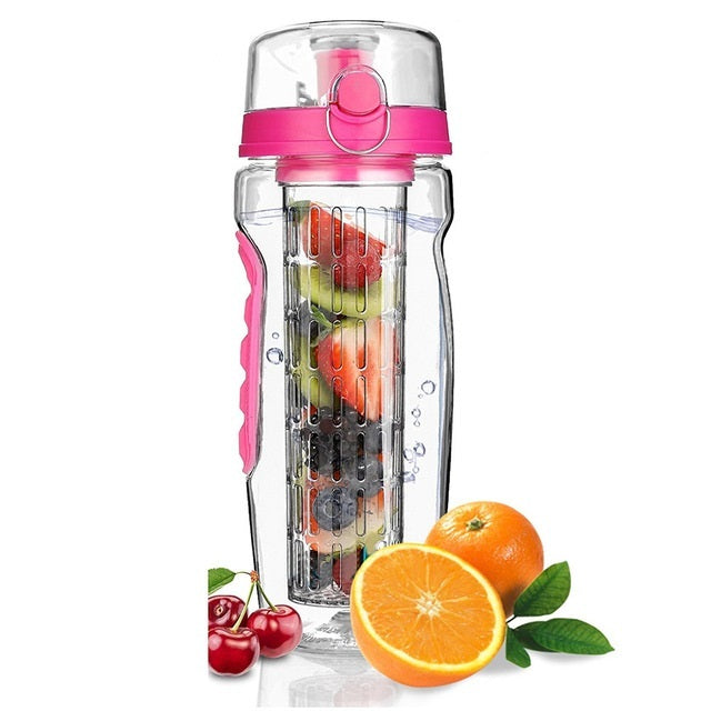 BPA Free Fruit Infuser Juice Shaker Sports Lemon Water Bottle Tour hiking Portable Climbing Camp Bottles