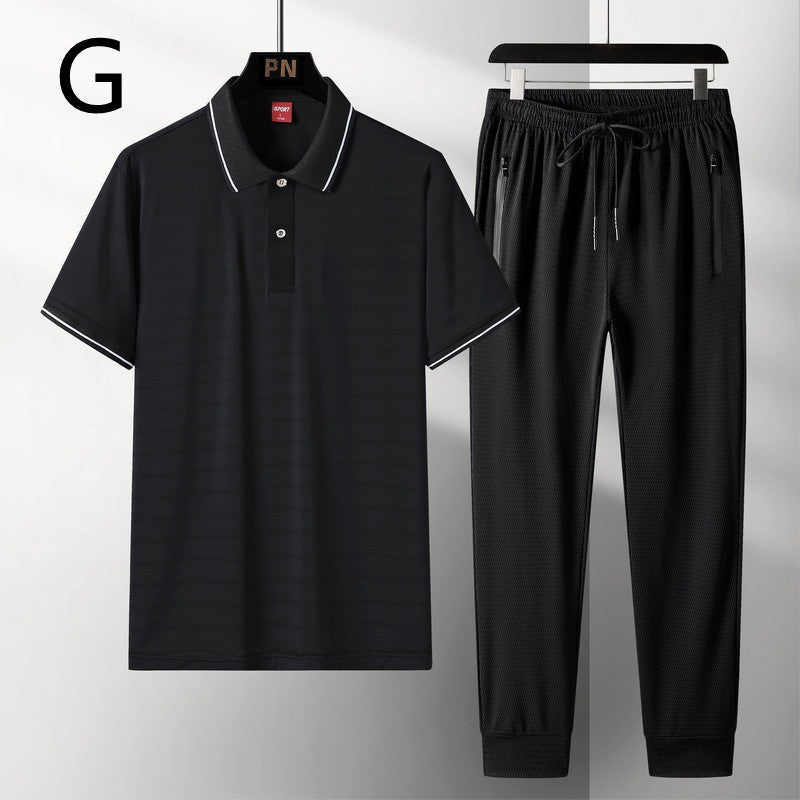 Ice Silk Short-sleeved T-shirt Suit Comfortable And Breathable POLO Shirt