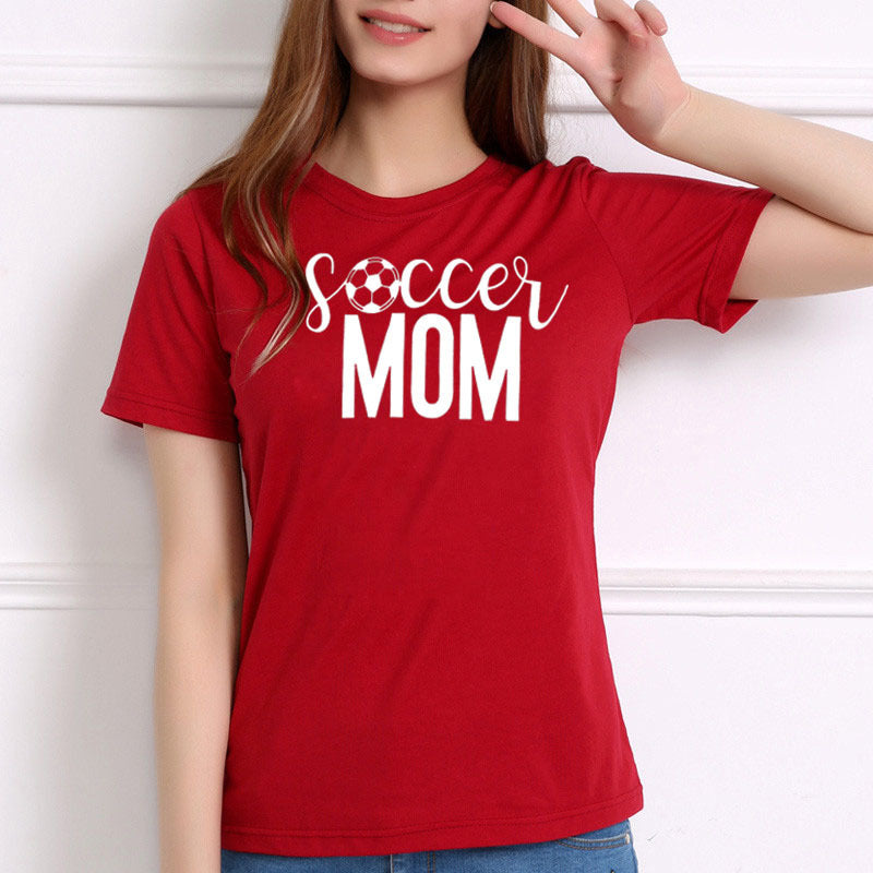 Soccer Mom T-shirt Women Soccer Football Print Game Day Sports Tshirt