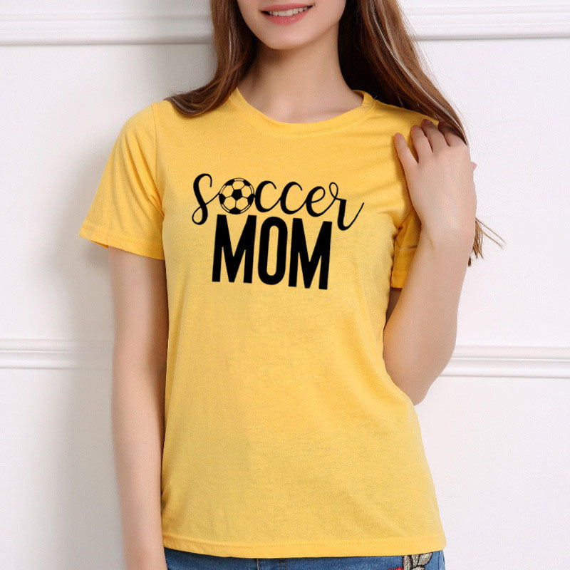 Soccer Mom T-shirt Women Soccer Football Print Game Day Sports Tshirt