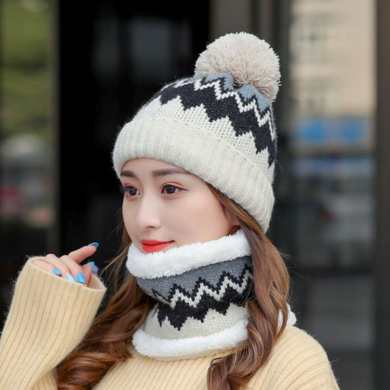 Women's Woolen Hats Bib Cycling Fleece Thickening