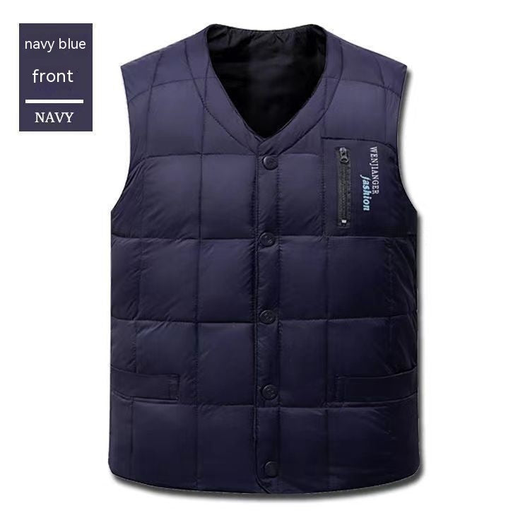 Men's Down Vest Plus-sized Duck Down Vest Warm Autumn And Winter