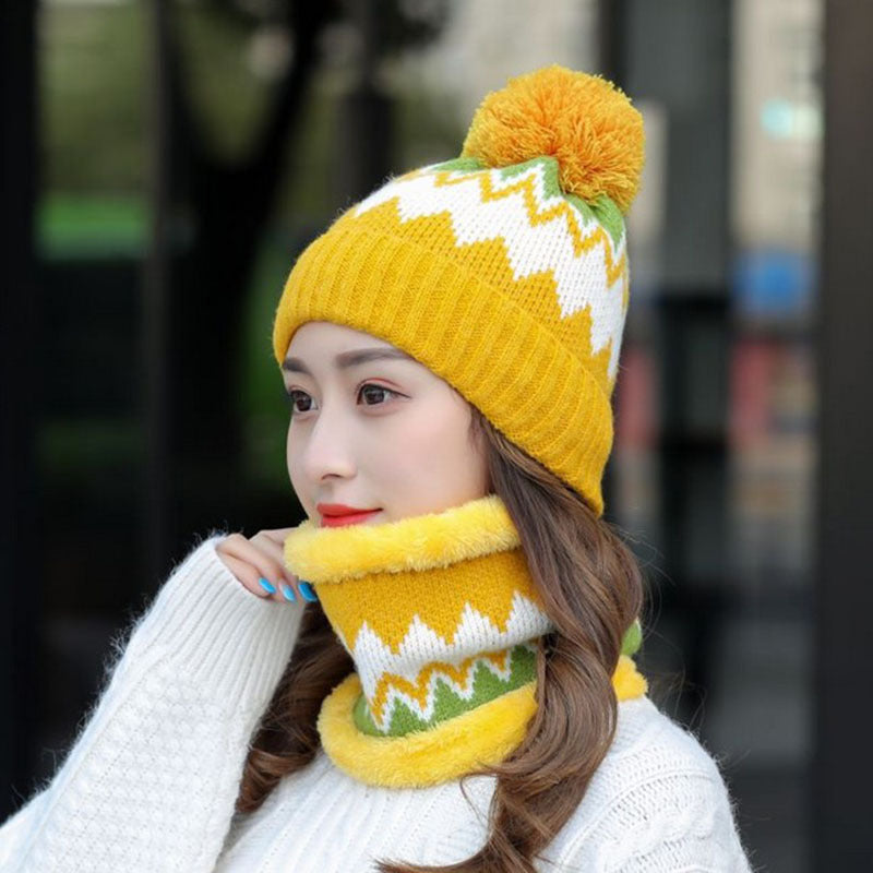 Women's Woolen Hats Bib Cycling Fleece Thickening