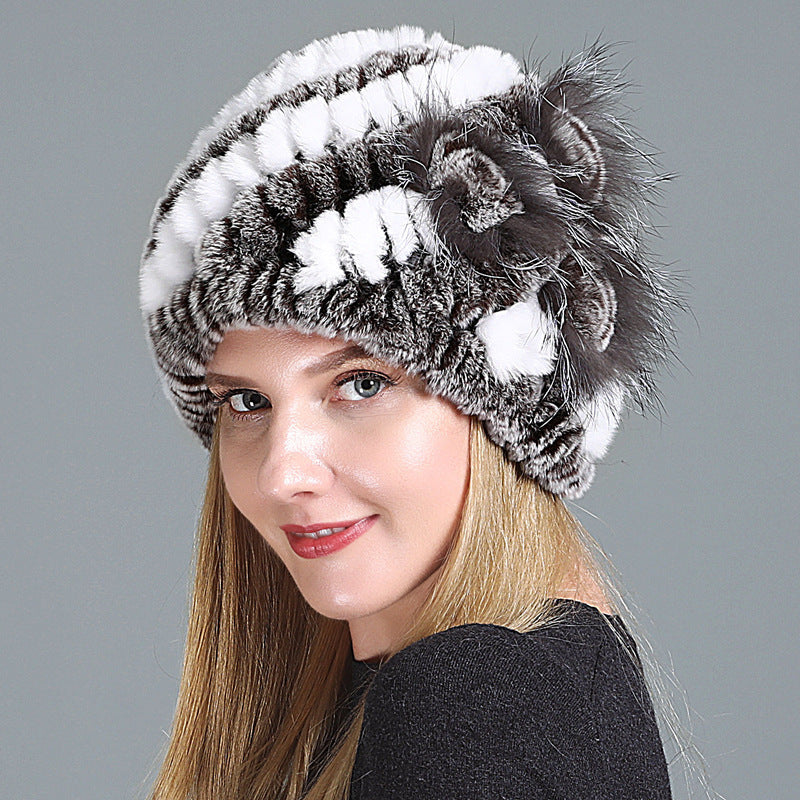 European And American Women's Fur Knitted Hats