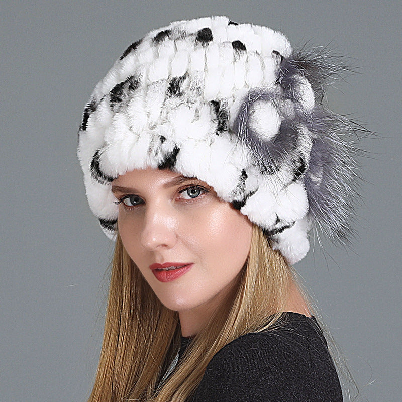 European And American Women's Fur Knitted Hats