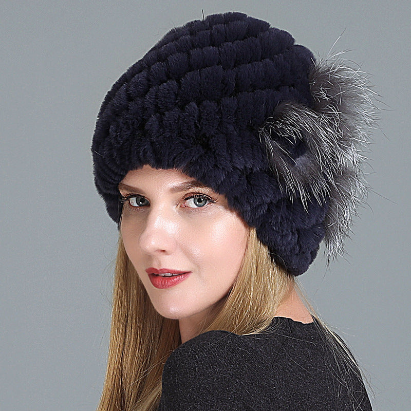 European And American Women's Fur Knitted Hats