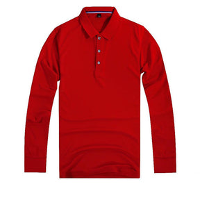 Men's Long Sleeved Polo Shirt Is Loose Breathable And Casual