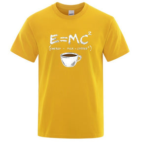 EnergyMilk Coffee Printing Men Tshirt Casual Breathable Tsh