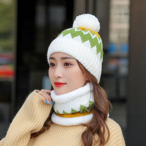 Women's Woolen Hats Bib Cycling Fleece Thickening