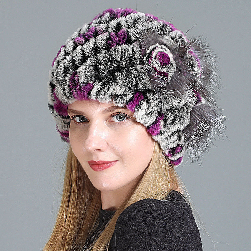 European And American Women's Fur Knitted Hats