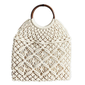 Portable fishing net woven bag handbag