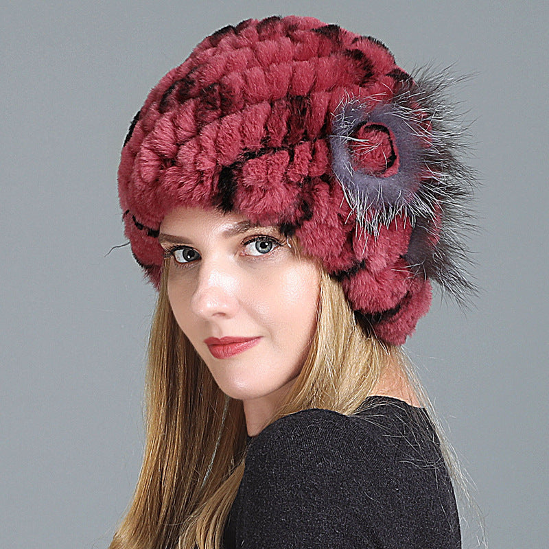 European And American Women's Fur Knitted Hats