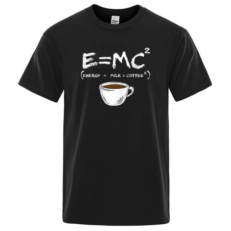 EnergyMilk Coffee Printing Men Tshirt Casual Breathable Tsh