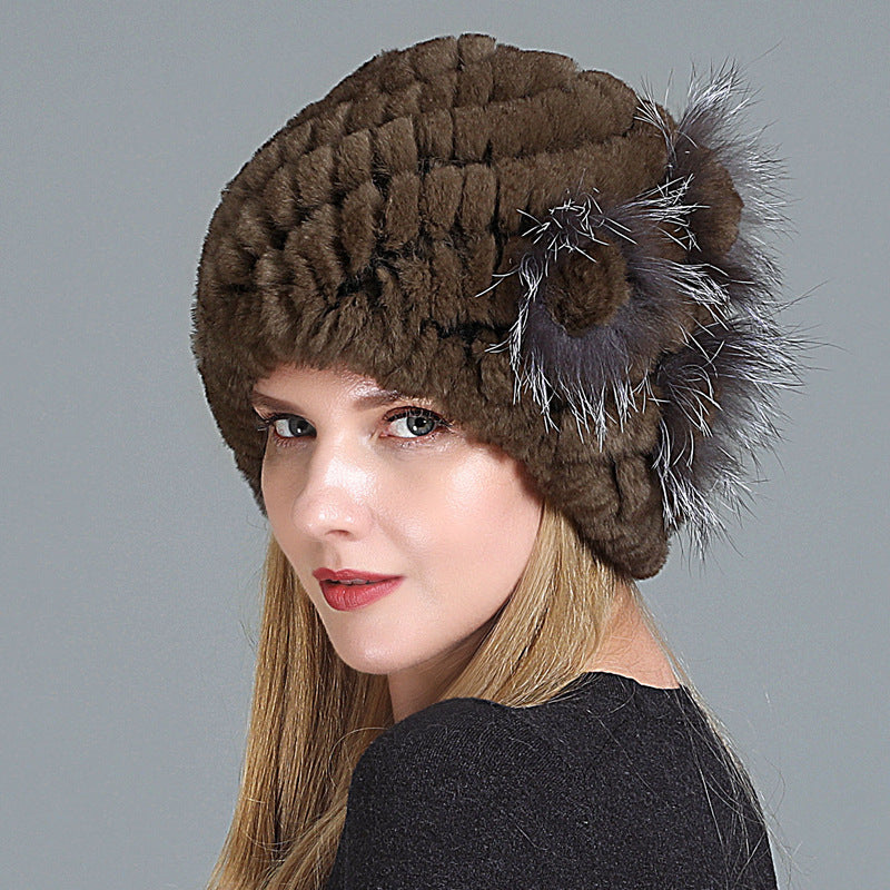 European And American Women's Fur Knitted Hats