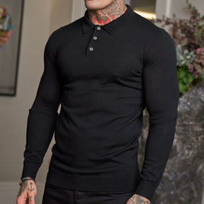 Men's Long Sleeved Polo Shirt Is Loose Breathable And Casual