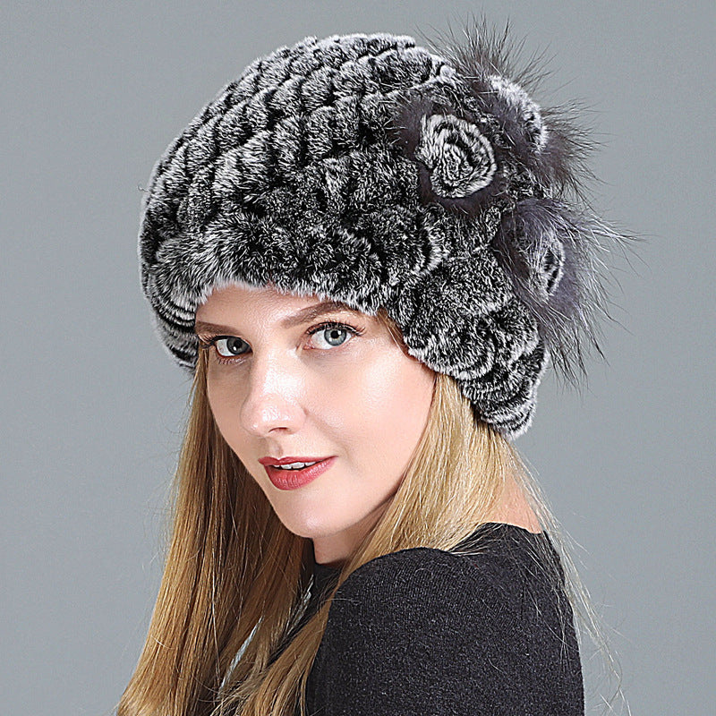 European And American Women's Fur Knitted Hats