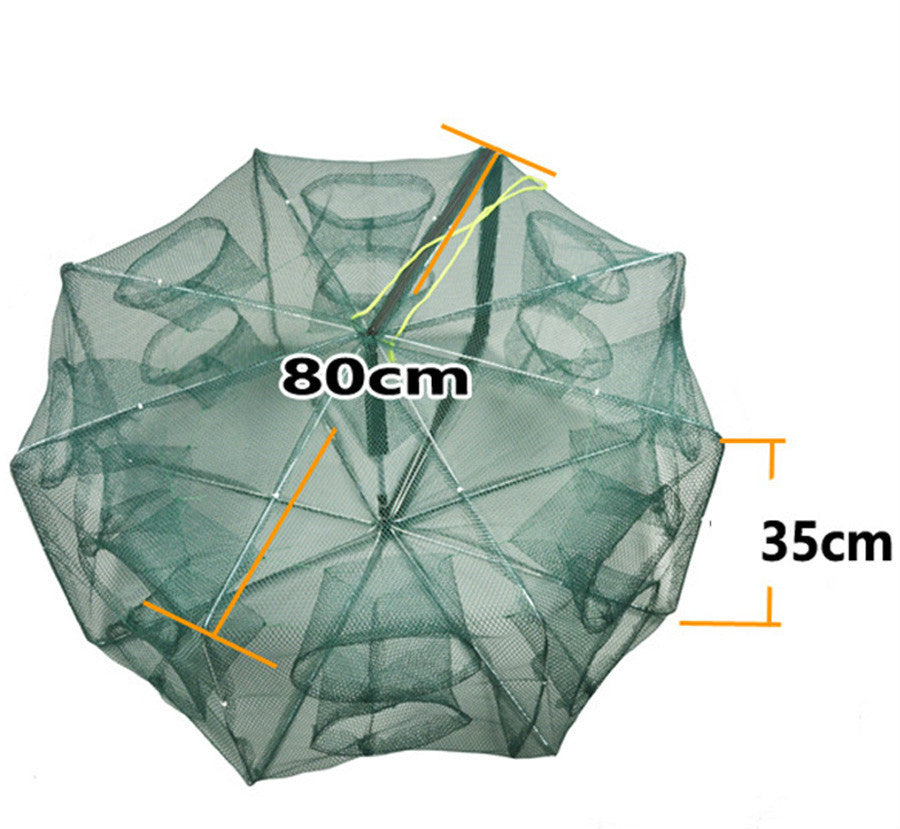 Automatic Multi-hole Fishing Cage Retractable Small Fishing Net Portable Folding Umbrella