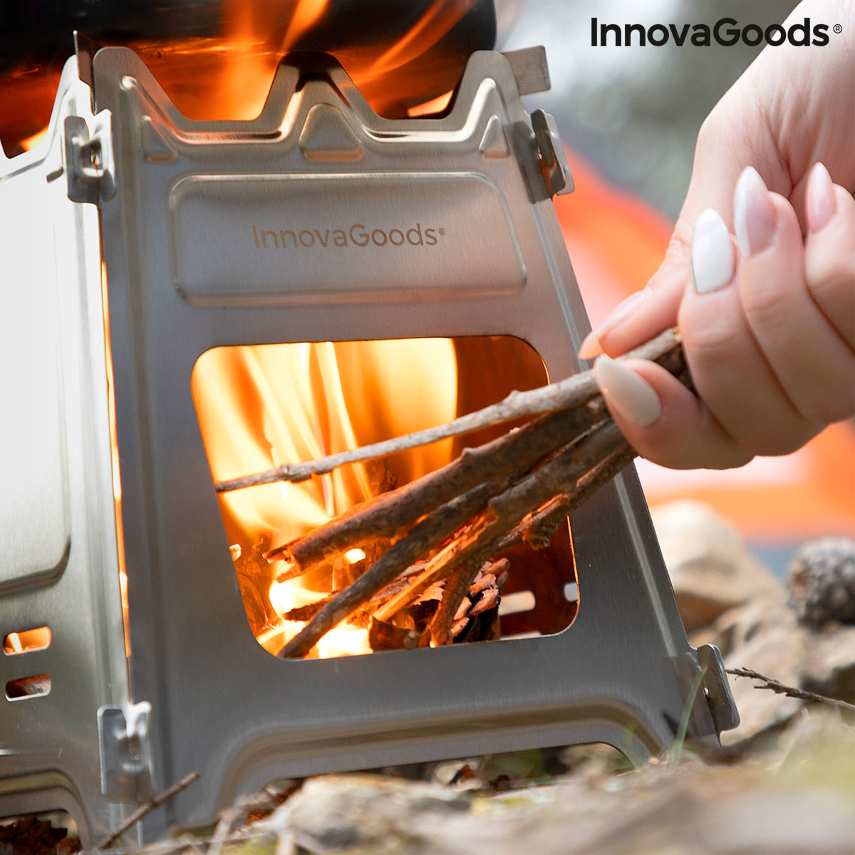 Collapsible Steel Camping Stove Flamet InnovaGoods