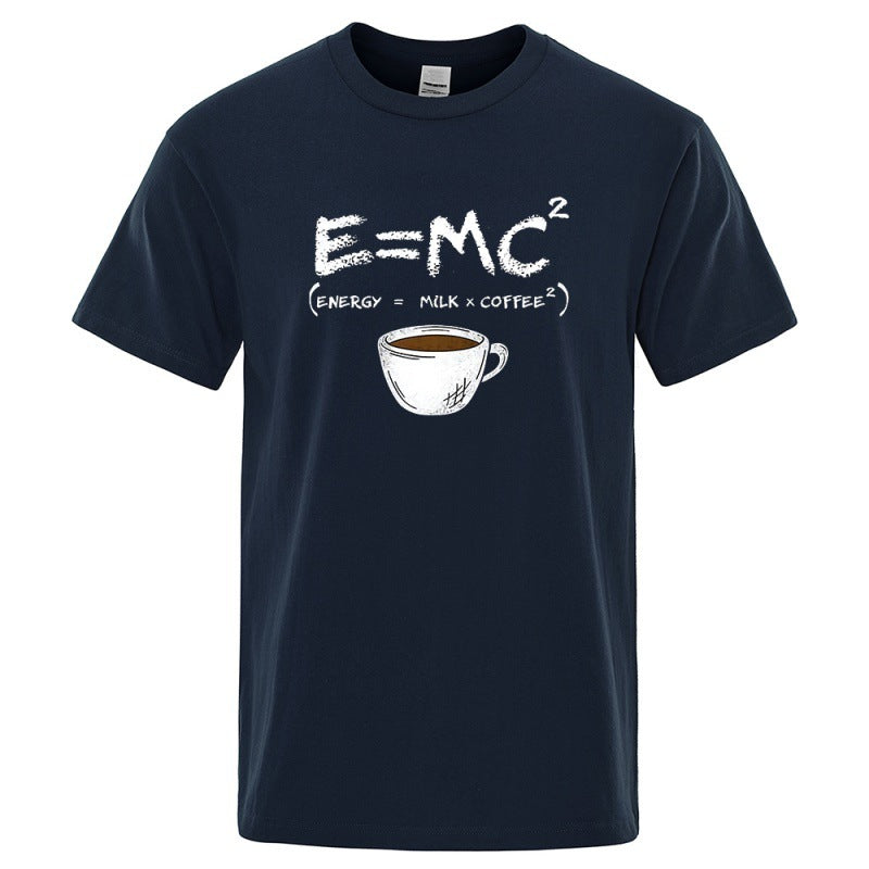 EnergyMilk Coffee Printing Men Tshirt Casual Breathable Tsh