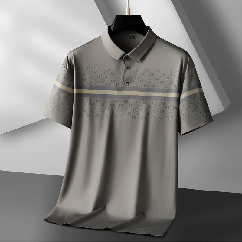 Business Men's Polo Shirt Breathable Printed T-shirt