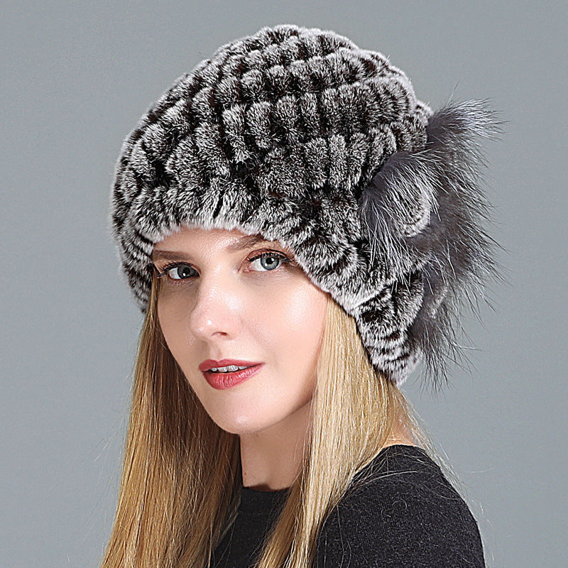 European And American Women's Fur Knitted Hats