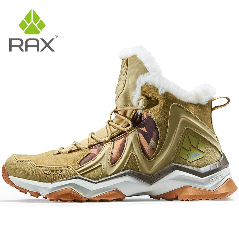 RAX Outdoor Hiking Boots For Men Women Fleece Winter Snow Boots Sports Sneakers Mens Mountain Shoes Trekking Walking Boots