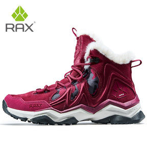 RAX Outdoor Hiking Boots For Men Women Fleece Winter Snow Boots Sports Sneakers Mens Mountain Shoes Trekking Walking Boots