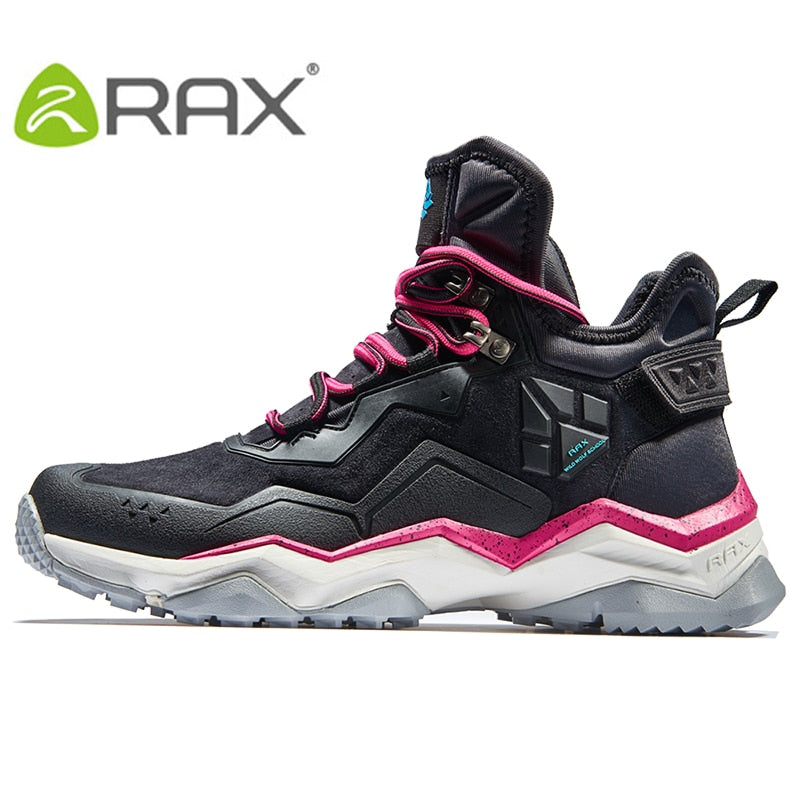 RAX Men Hiking Shoes Mid-top Waterproof Outdoor Sneaker Men Leather Trekking Boots Trail Camping Climbing Hunting Sneakers Women