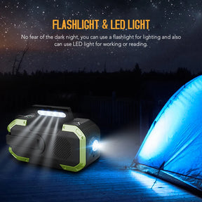 5000mAh Emergency Solar Powered Radio Portable Hand Crank Outdoor Camping Survival Radio with AM/FM NOAA Flashlight Reading Lamp