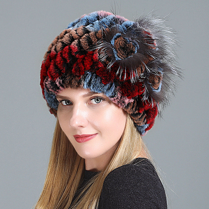 European And American Women's Fur Knitted Hats