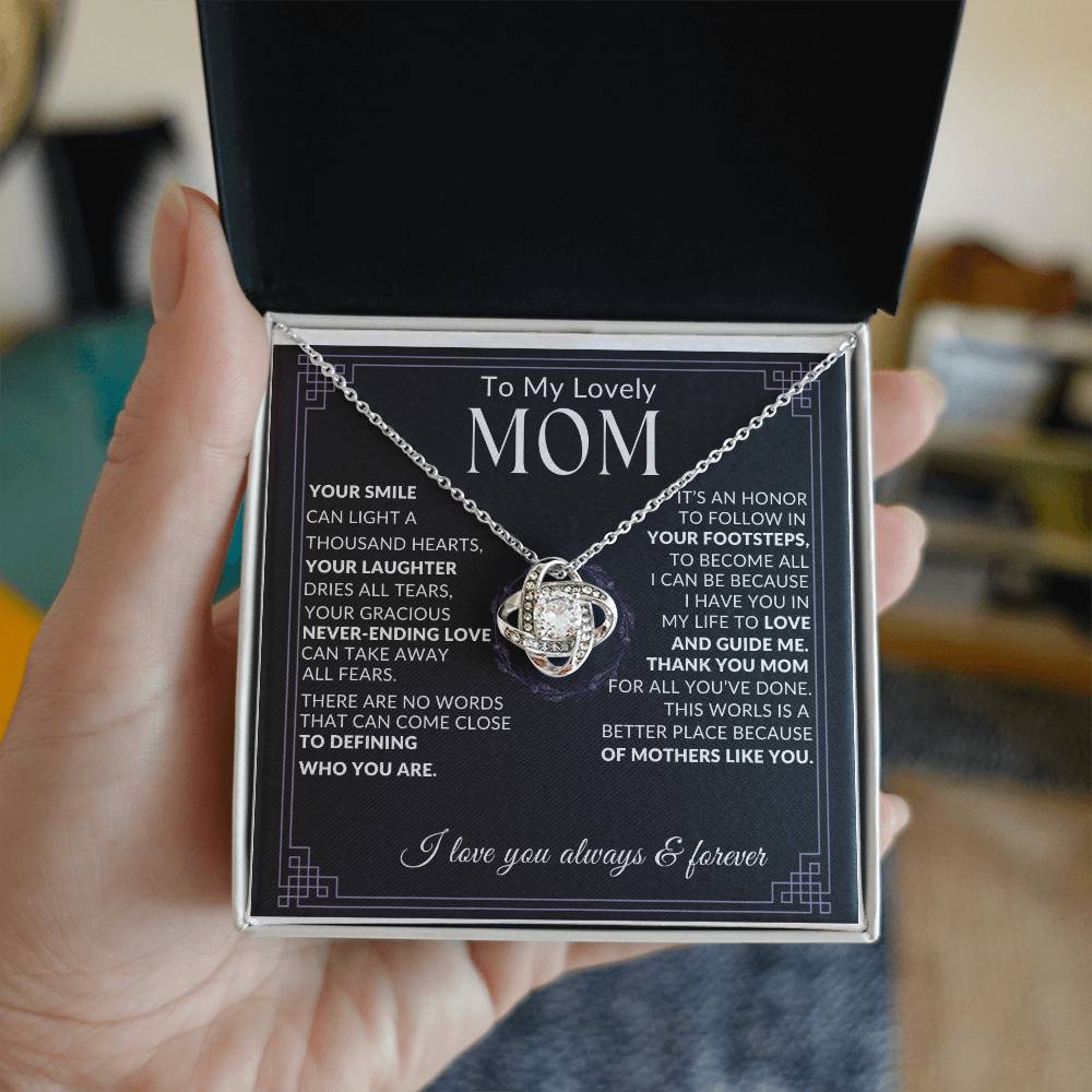 To my mom, Knot necklace