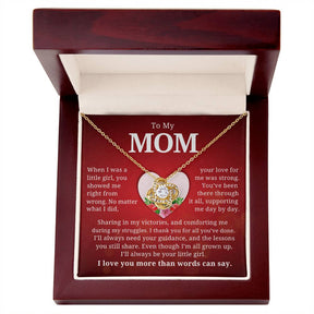 To my mom, love knot necklace