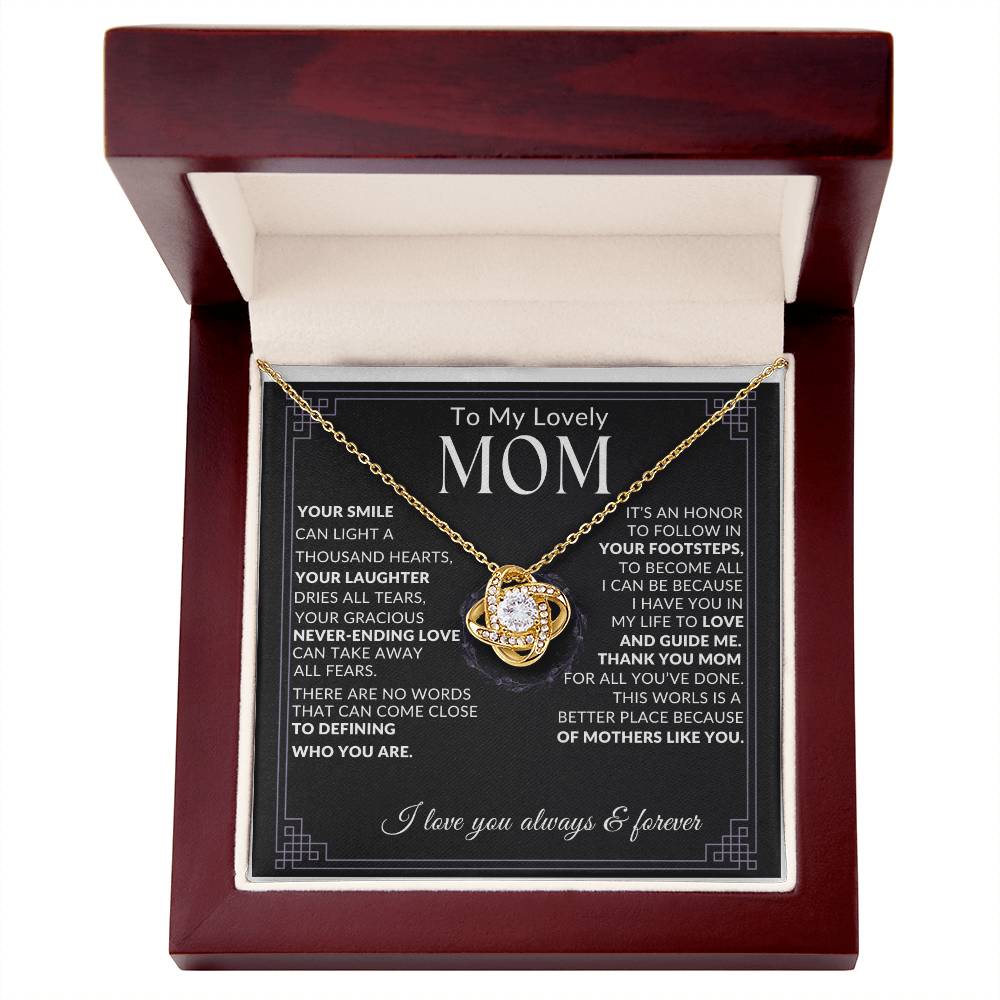 To my mom, Knot necklace