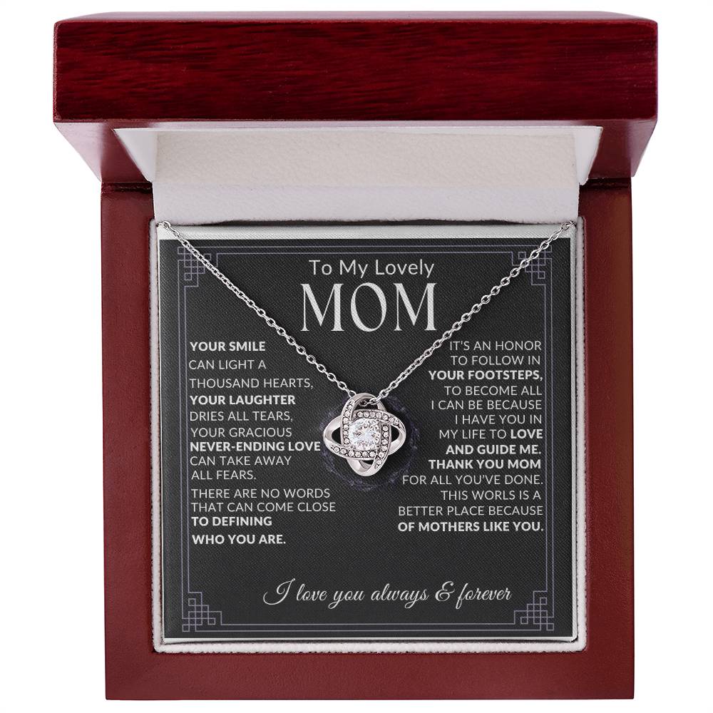 To my mom, Knot necklace