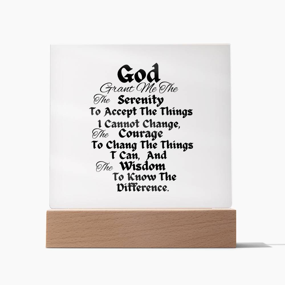 Serenity prayer square acrylic plaque