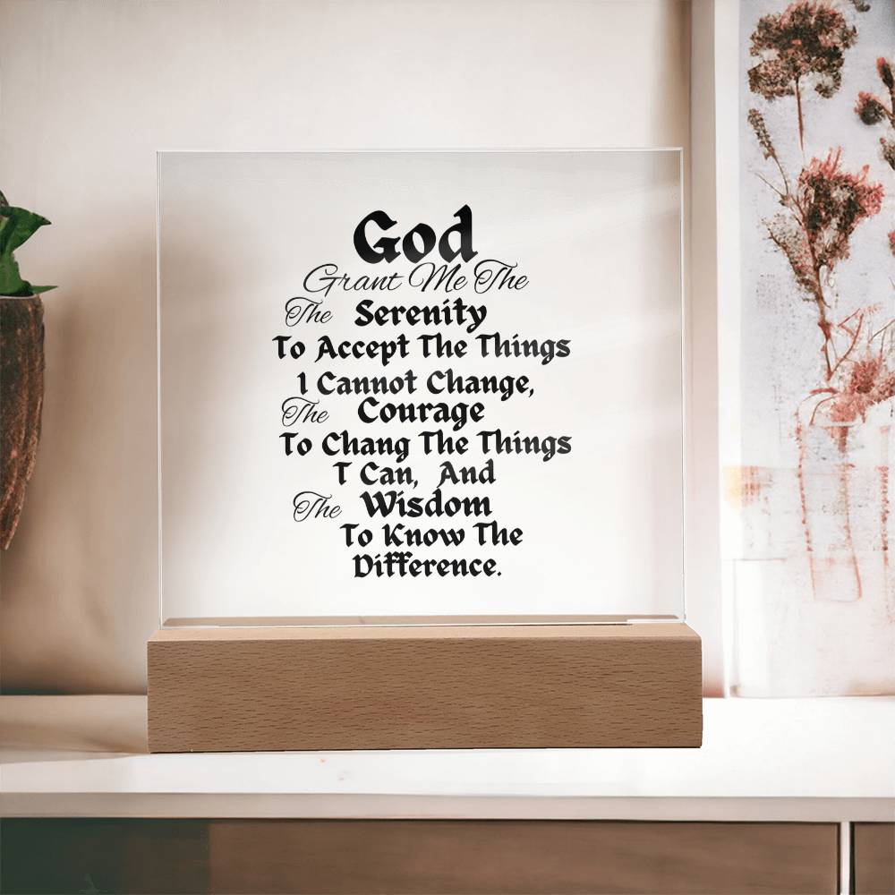 Serenity prayer square acrylic plaque