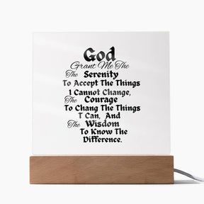 Serenity prayer square acrylic plaque