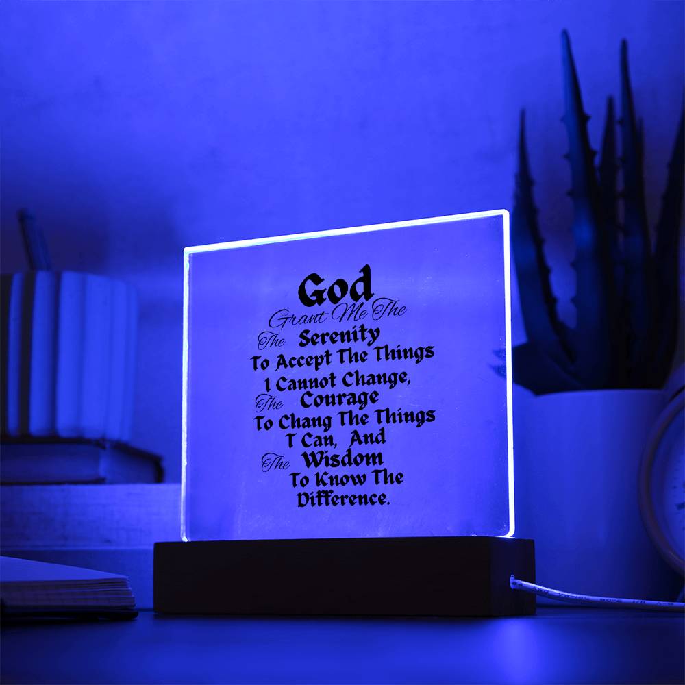 Serenity prayer square acrylic plaque