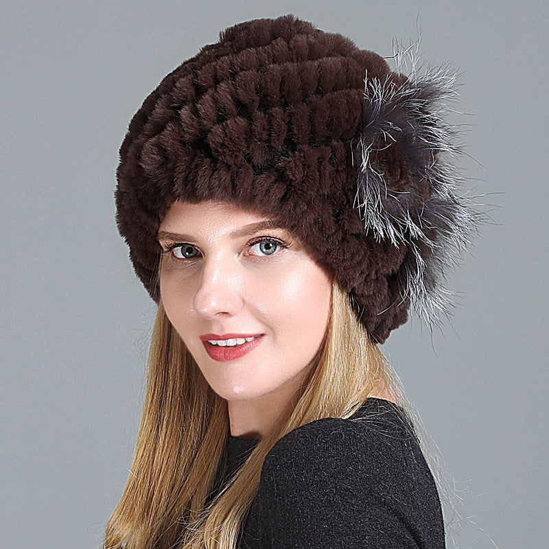 European And American Women's Fur Knitted Hats