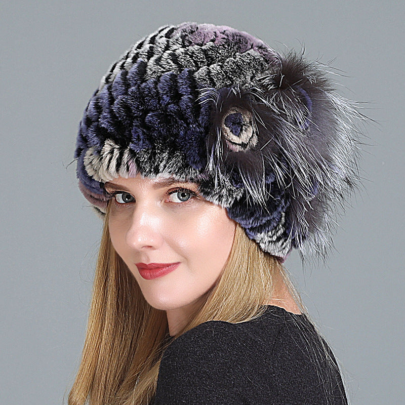 European And American Women's Fur Knitted Hats