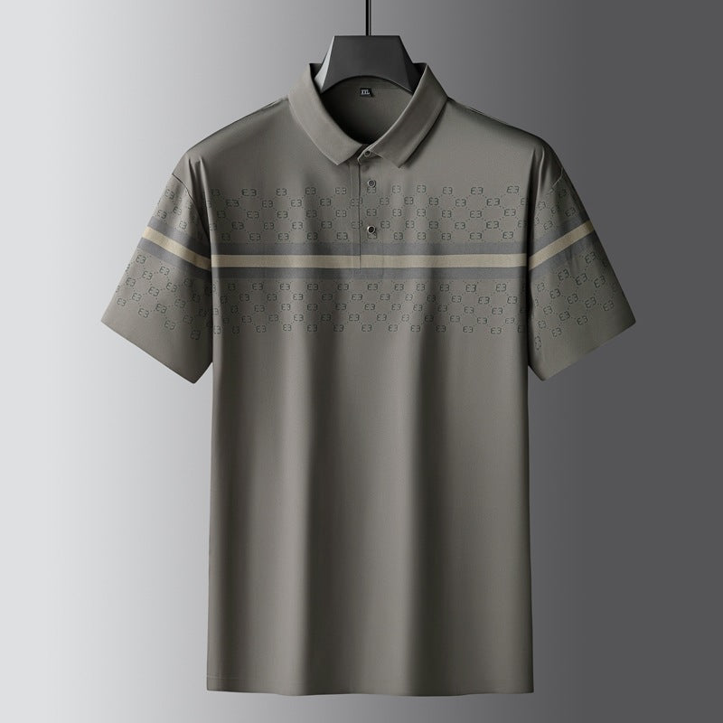 Business Men's Polo Shirt Breathable Printed T-shirt