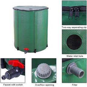 50/100 Gallon Folding Rainwater Barrel Water Collector