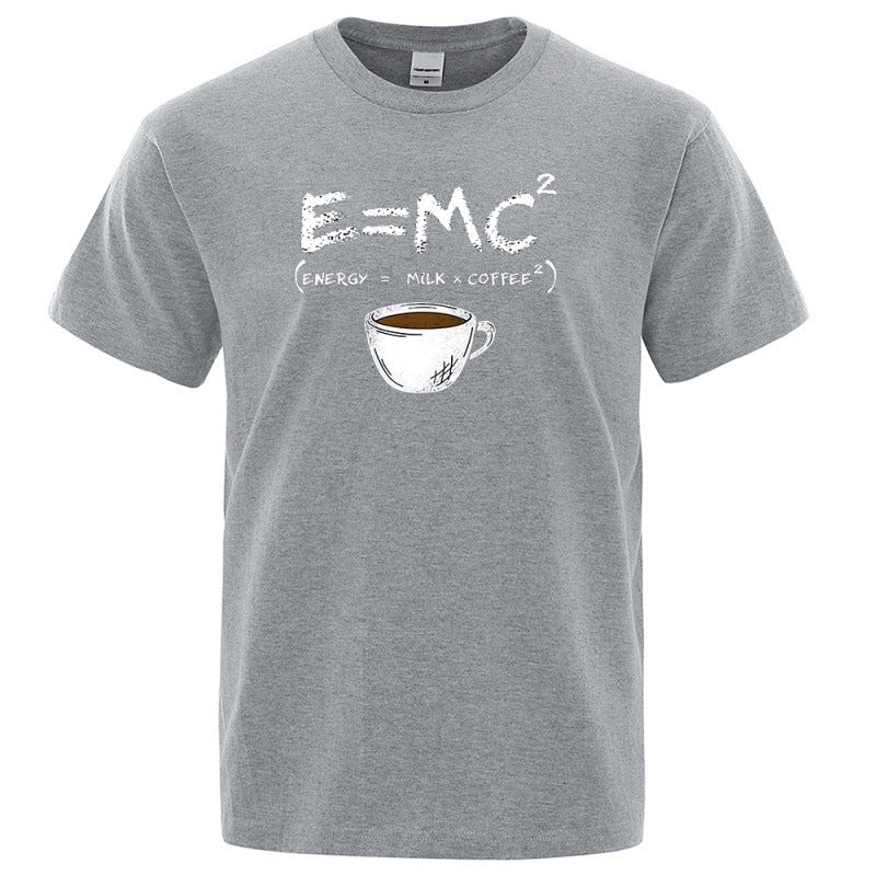 EnergyMilk Coffee Printing Men Tshirt Casual Breathable Tsh