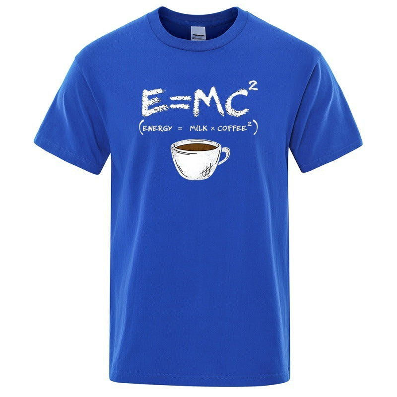 EnergyMilk Coffee Printing Men Tshirt Casual Breathable Tsh