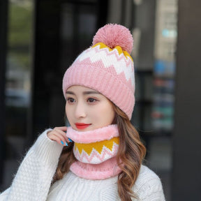 Women's Woolen Hats Bib Cycling Fleece Thickening