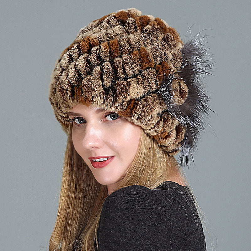 European And American Women's Fur Knitted Hats