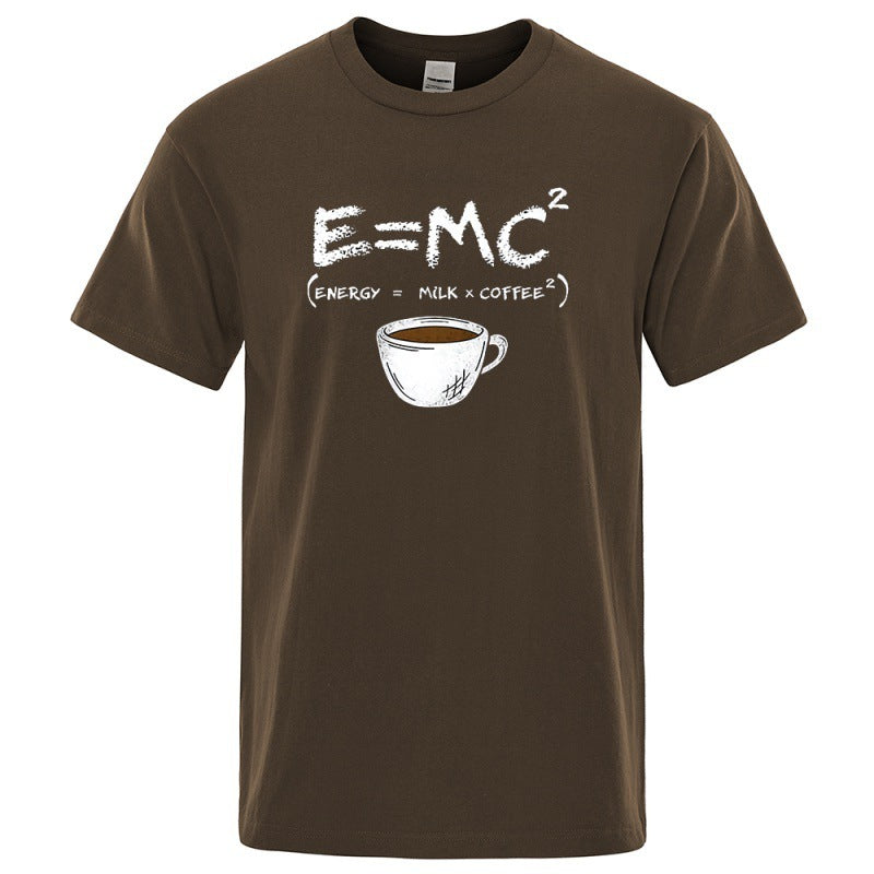 EnergyMilk Coffee Printing Men Tshirt Casual Breathable Tsh