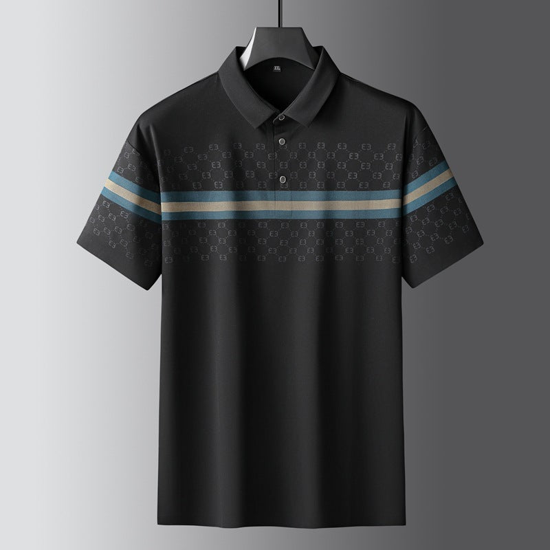 Business Men's Polo Shirt Breathable Printed T-shirt